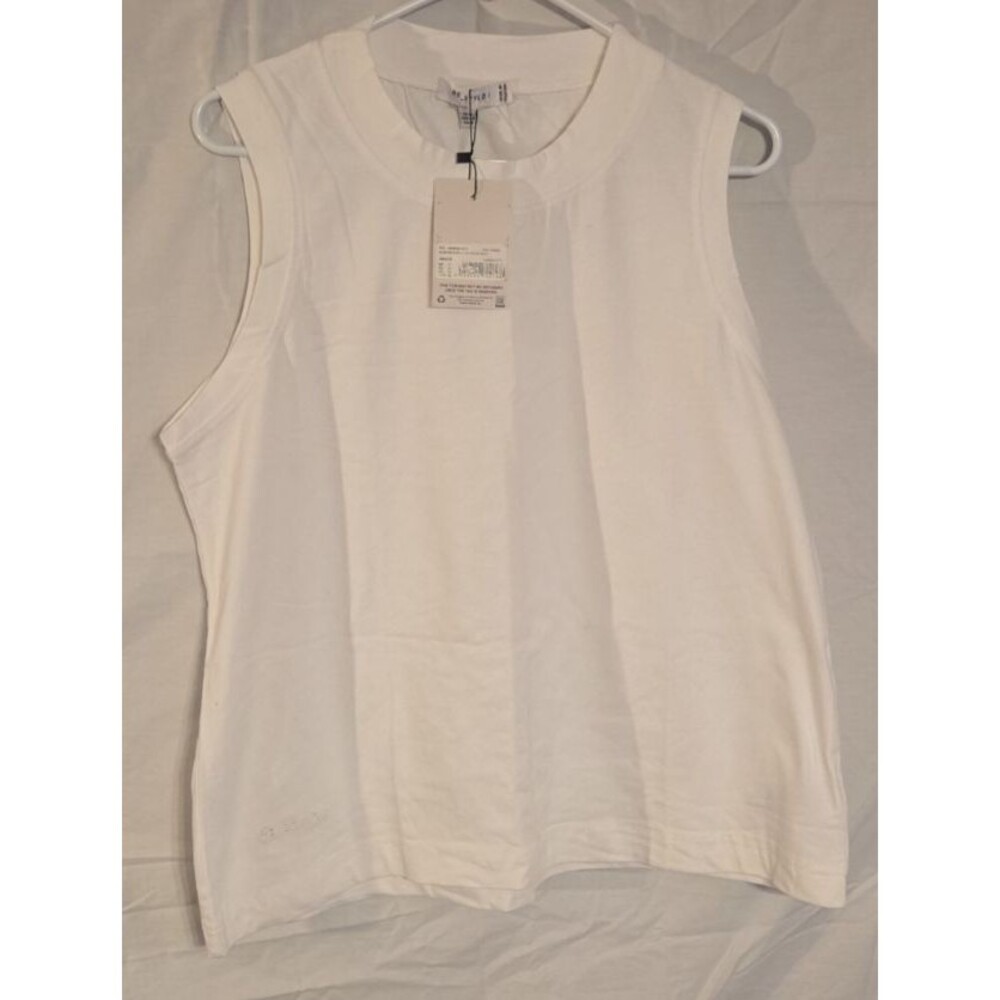 RE_STYLD Tank Top Womens Lg White High Neck Vest NWT New